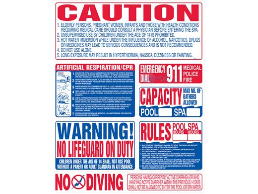 Pool Pals SI9000 6-N-1 (NEW SIGN) SIGN CALIFORNIA P/S SAFETY