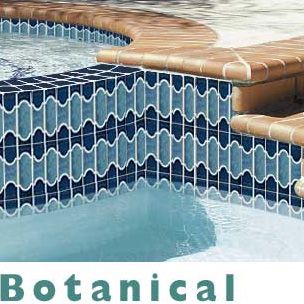 National Pool Tile Botanical Series Pool Tile | Navy Blue | BUE40