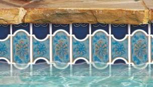 National Pool Tile Botanical Series Pool Tile | Navy Blue | BUE40