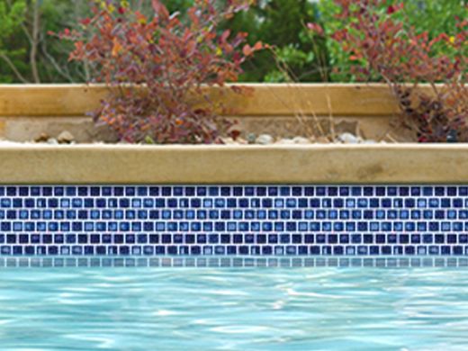 National Pool Tile Mini Koyn 1 1/8" x1 1/8" Series Pool Tile | Marbleized Royal Blue | MK105