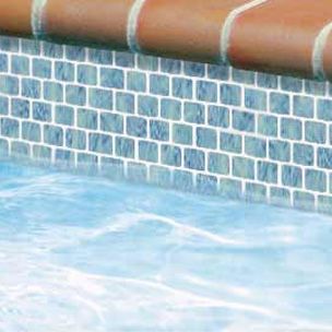 National Pool Tile Mini Koyn 1 1/8" x1 1/8" Series Pool Tile | Olive Blue | MK1331