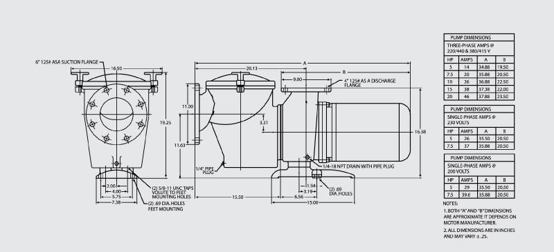 Pentair C-Series Commercial Bronze Pump with Strainer | 10HP Single Phase 230V |  CH-100 347963