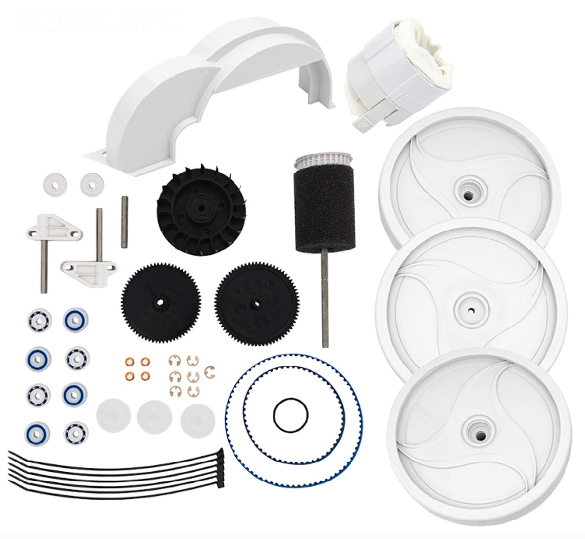 Polaris 9-100-9010 tune-up kit parts laid out