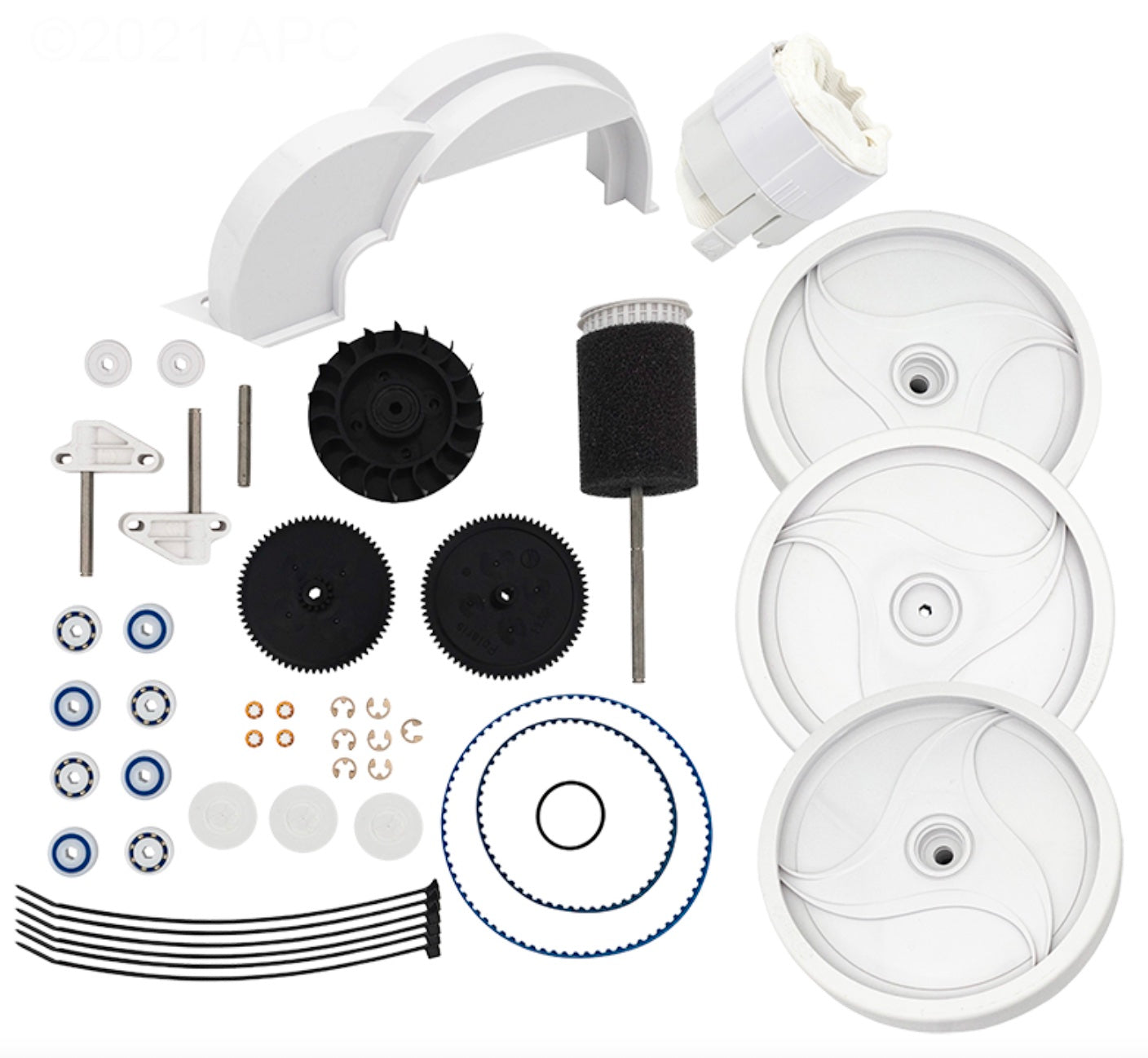 Polaris 9-100-9010 tune-up kit parts laid out
