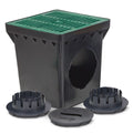 Rain Bird DB9KITG - 9" Green Flat Grate Drainage Basin Kit With 2 Outlets And Adapters