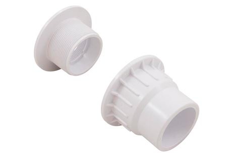 Custom Molded Wall Fitting Fiberglass or Vinyl Pools | 1.5" Fitting with Nut & Gaskets | 25523-500-000
