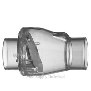 SuperPro Swing-Spring Clear Check Valve .5lb SlipxSlip 2" | 0821-20C