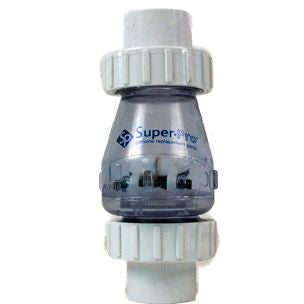 SuperPro Swing-Spring Clear Check Valve with Unions .5lb SlipxSlip 1" | 0823-10C