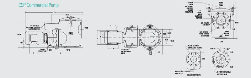 PENTAIR CCSPHM3-144 CCSP SERIES PUMP 15HP 3PH 230/460V COMM