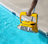 Maytronics Dolphin Wave 60 robotic pool cleaner, brush and track detail