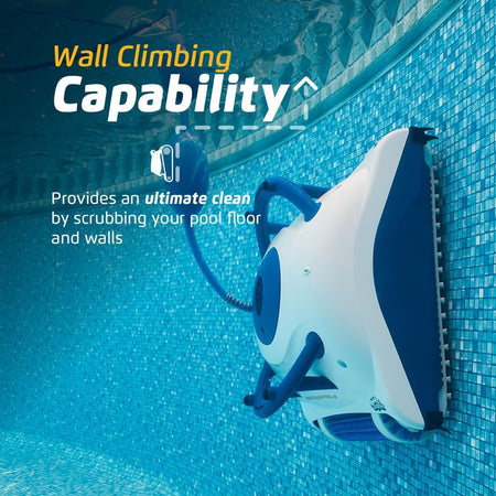 Maytronics Dolphin Nautilus Pool Up robotic cleaner, side view