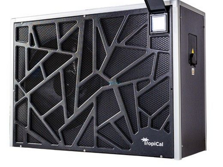 AquaCal TropiCal T70 inverter heat and cool pump, side view