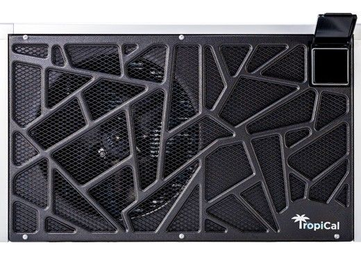 AquaCal TropiCal T70 heat pump, angled view of the cabinet