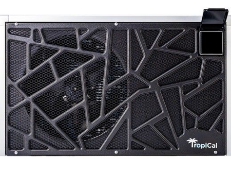 AquaCal TropiCal T70 heat pump, angled view of the cabinet