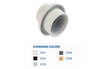 AquaStar 3703 light niche and return fitting in light gray, second view showing the threaded face