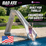 Global Pool Products Bad Axe X7 pool slide in Silver Quartz, product view 4