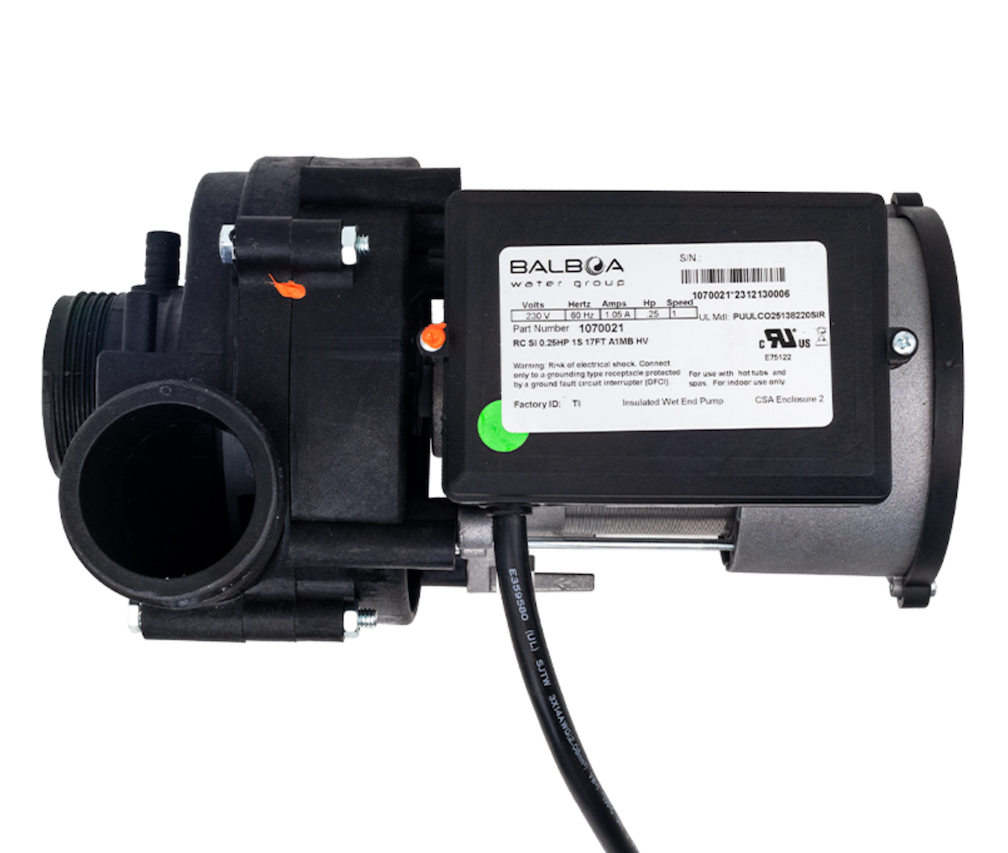Balboa 1070021 circulation pump, wet end and unions