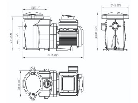 CaliMar CMAR15VS1.5 variable speed pump showing the clear strainer lid and control panel