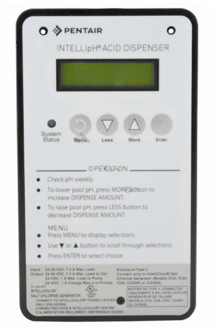Pentair 521513 IntellipH faceplate and PCBA
