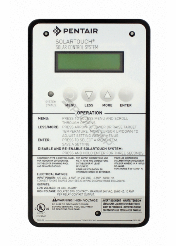 Pentair 521604 control panel board assembly for SunTouch and SolarTouch control systems