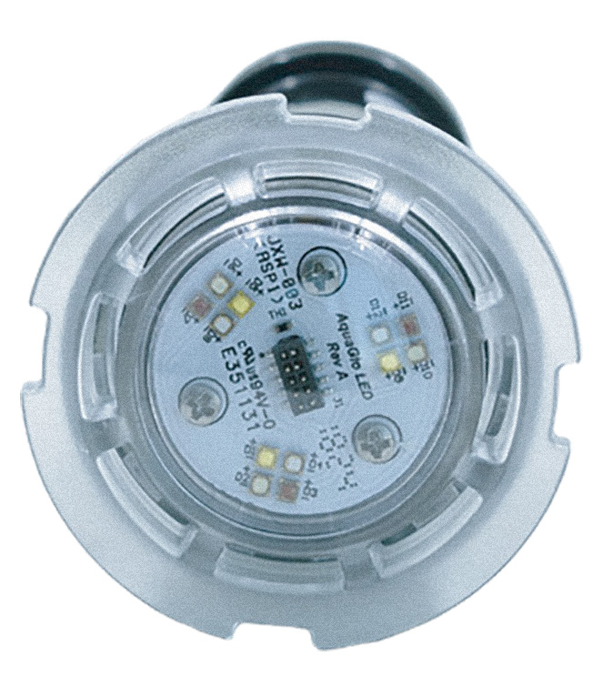 Face of the CaliGlow Pro light showing the LED array behind the lenticular lens