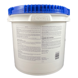Back label of the 25 lb bucket showing active ingredients and directions