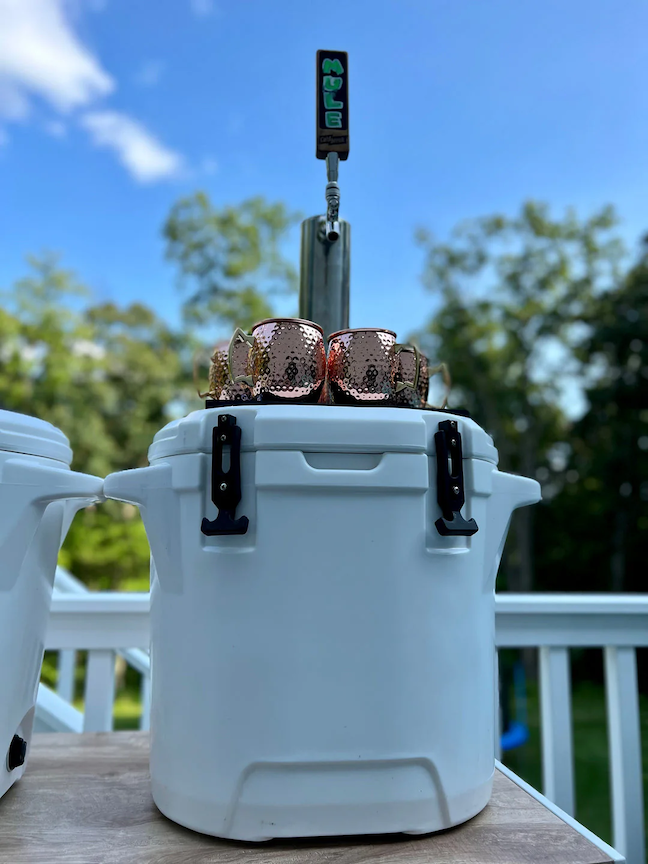 ColdBreak ColdOne portable kegerator, side view