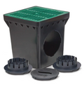 Rain Bird DB12KITG - 12" Green Flat Grate Drainage Basin Kit With 2 Outlets And Adapters
