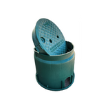 Dura 101, 10" Round Green Valve Box with Green Lid