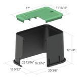 Dura 121, Rectangular Valve Box, Green with Green Lid