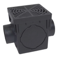 Dura 124-K, 12" 2-Outlet Drainage Kit with Black Grate