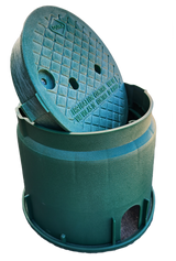 Dura 101, 10" Round Green Valve Box with Green Lid