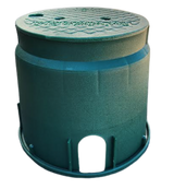 Dura 101, 10" Round Green Valve Box with Green Lid