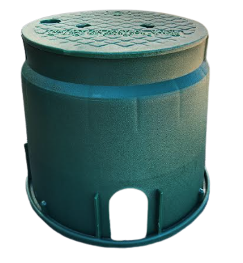 Dura 101, 10" Round Green Valve Box with Green Lid