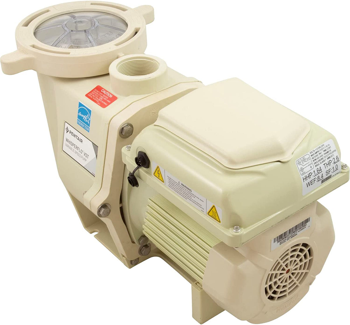 Pentair WhisperFlo VS EC-011533 pump, rear view of motor