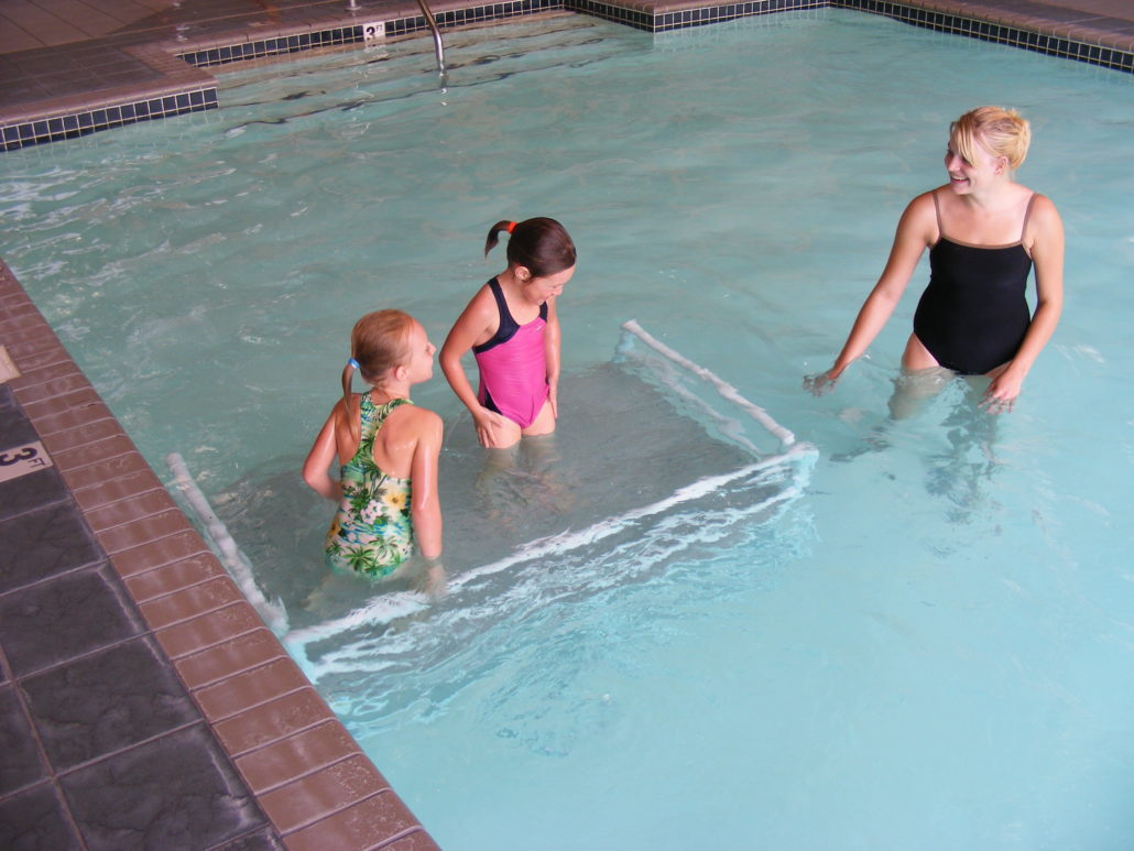 Aqua Creek F-250TTP swim training platform in a pool
