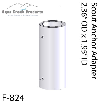 Aqua Creek Plastic Anchor Adapter Sleeve for Scout, Mighty 400 and Mighty 600 Pool Lifts, F-824