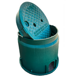 Dura 101, 10" Round Green Valve Box with Green Lid