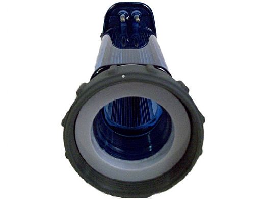 CompuPool GRC/AP-SC48 salt cell showing the two prong connector and unions