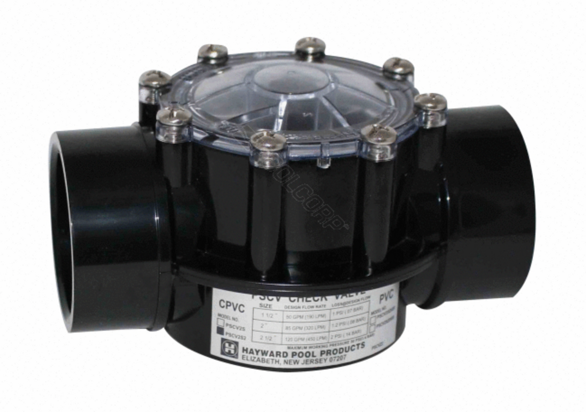 Hayward PSCV2S2 2 in by 2.5 in black CPVC check valve