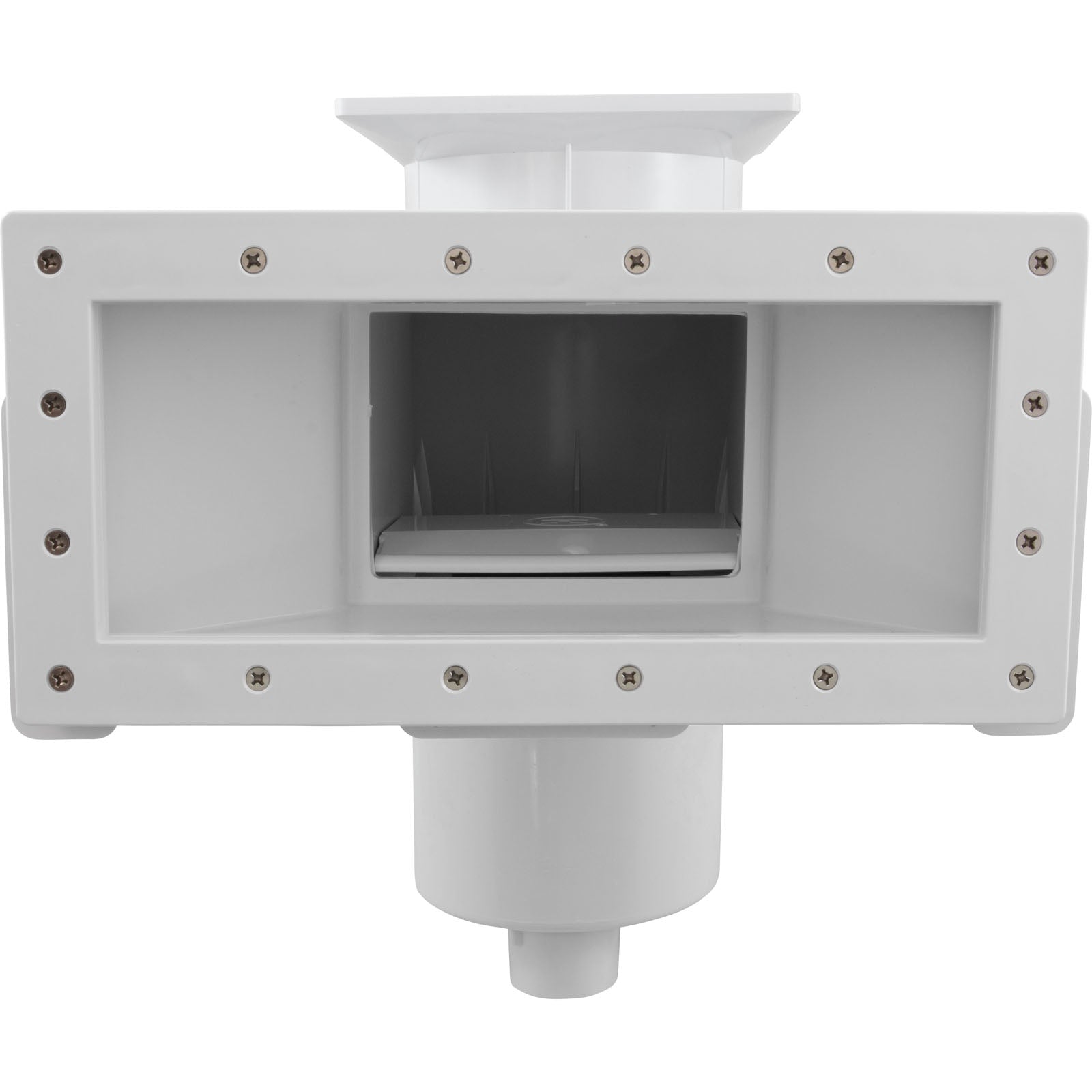 Hayward SP10852 Wide Track skimmer, front view of the 9 1/4 in. throat and faceplate
