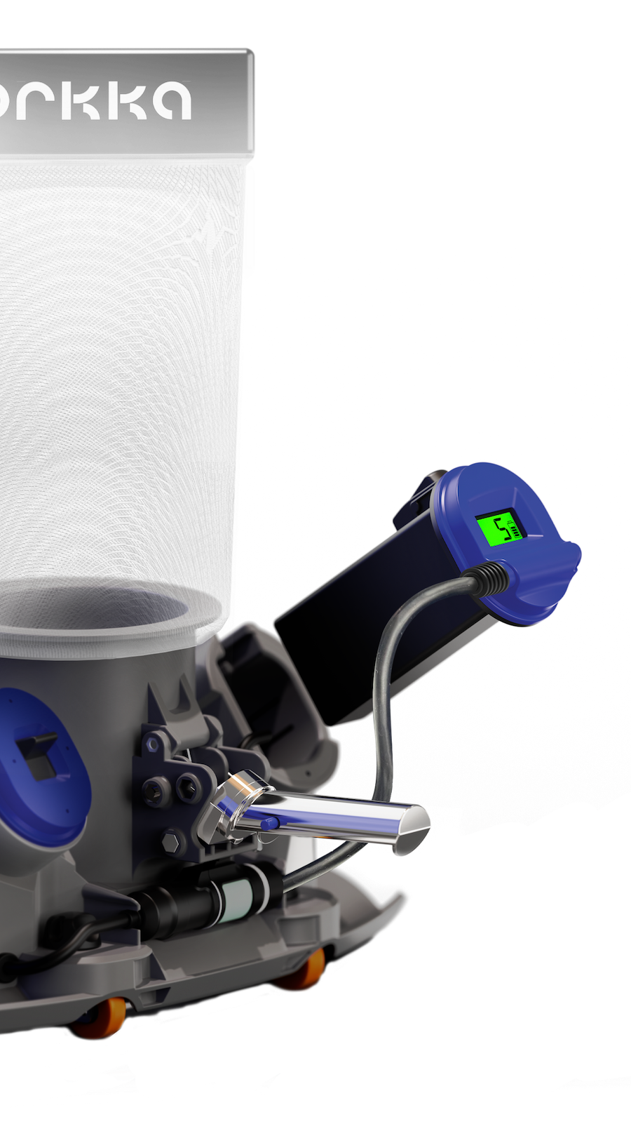 Kokido Vektro Orkka EV380 cordless pool leaf vac, detail view