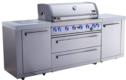 Mont Alpi MAi805 44 inch 6-burner stainless steel outdoor kitchen island grill