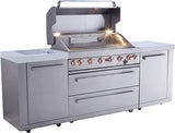 Mont Alpi MAi805 grill, side burner and control knobs