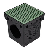 NDS 12" Green Plastic Square Catch Basin Drain Grate