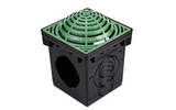 NDS 1280, 12" Green Plastic Square Atrium Catch Basin Drain Grate