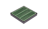 NDS 9" Black Square Low-Profile Adapter Drain, Connects to 3" to 8" Drain Pipes