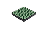 NDS 12" Black Square Low-Profile Adapter Drain, Connects to 3" to 8" Drain Pipes