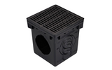 NDS 1211, 12" Black Plastic Square Catch Basin Drain Grate