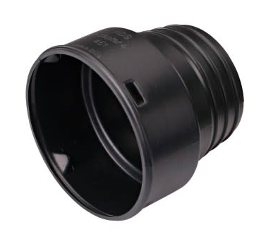NDS 451, 4" Black Spigot x Hub HDPE Corrugated Adapter
